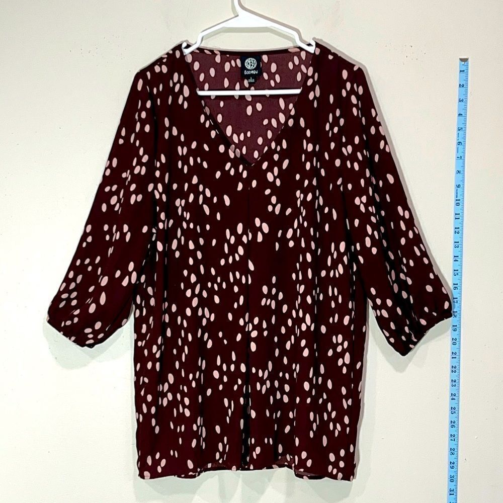 Super Cute Brown Dress Top By Bobeau. Size Large.